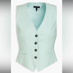 Linen tailored vest top